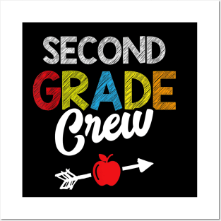 2nd Grade Crew Funny Teacher Student Kids Back To School Posters and Art